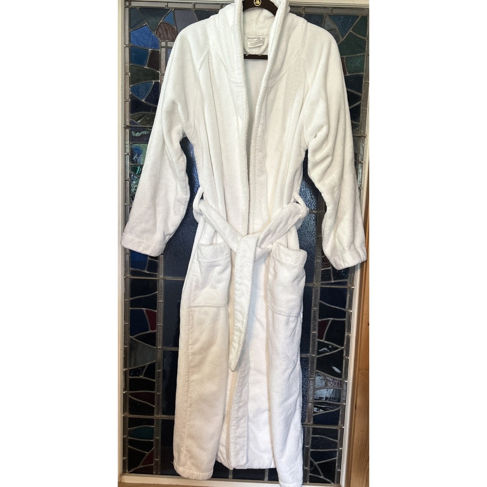 Hammacher Schlemmer Cotton Terry Luxury Long Heavy Bathrobe Turkey Unisex Small